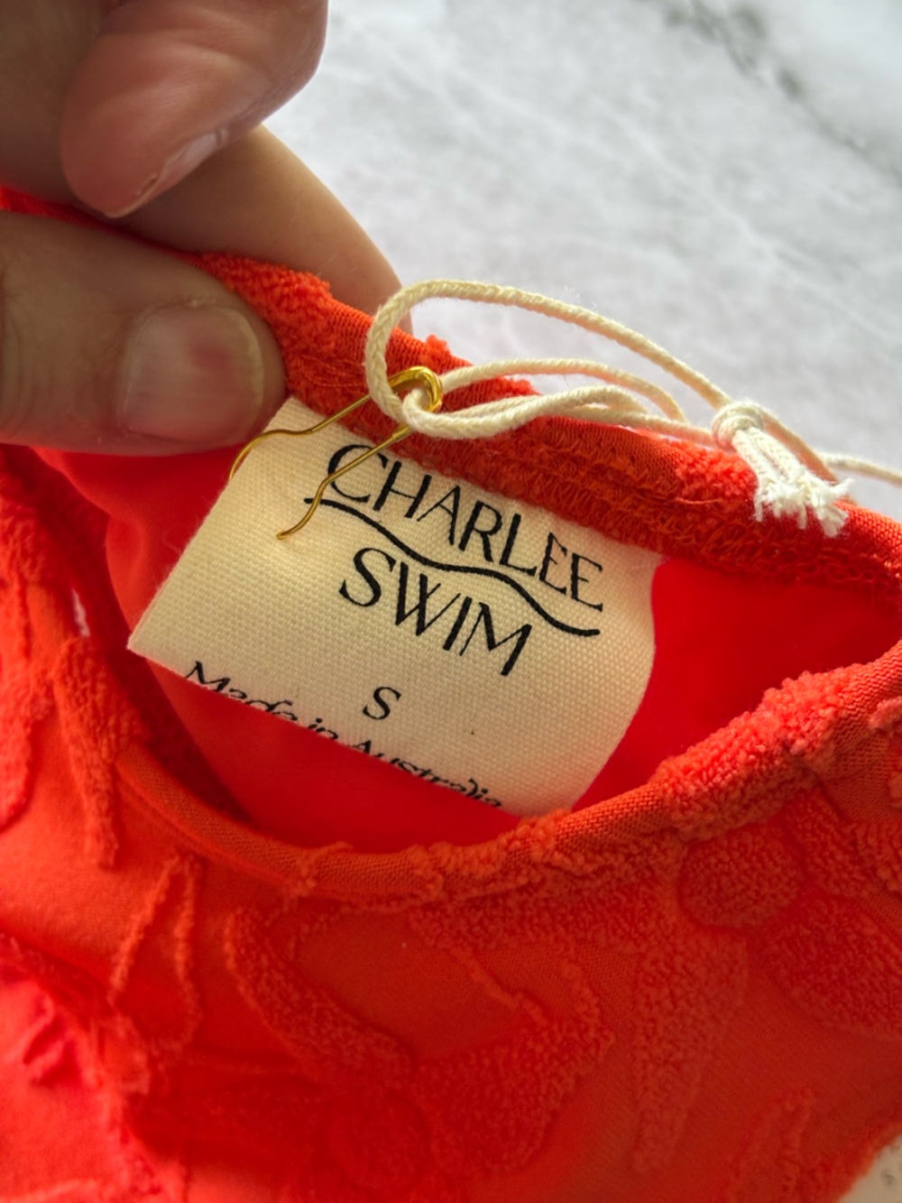 Nwt Charlee Swim Eva Clip Front Bikini Top In Orange Size Small — image 4 of 8